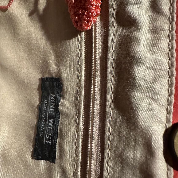 Nine West handbag with wood handle. Used just twice! - Picture 2 of 3